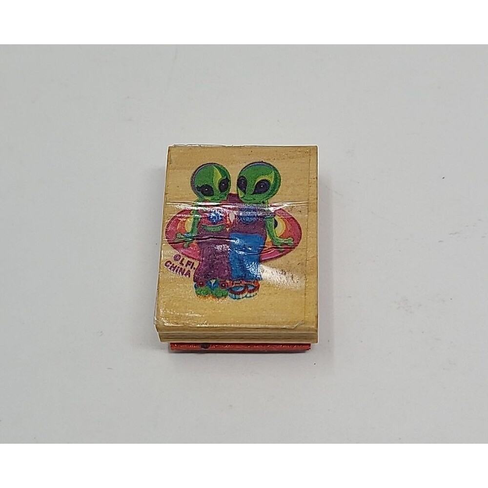 Vintage Lisa Frank Zoomer & Zorbit Aliens Wood Mounted Rubber Stamp RARE